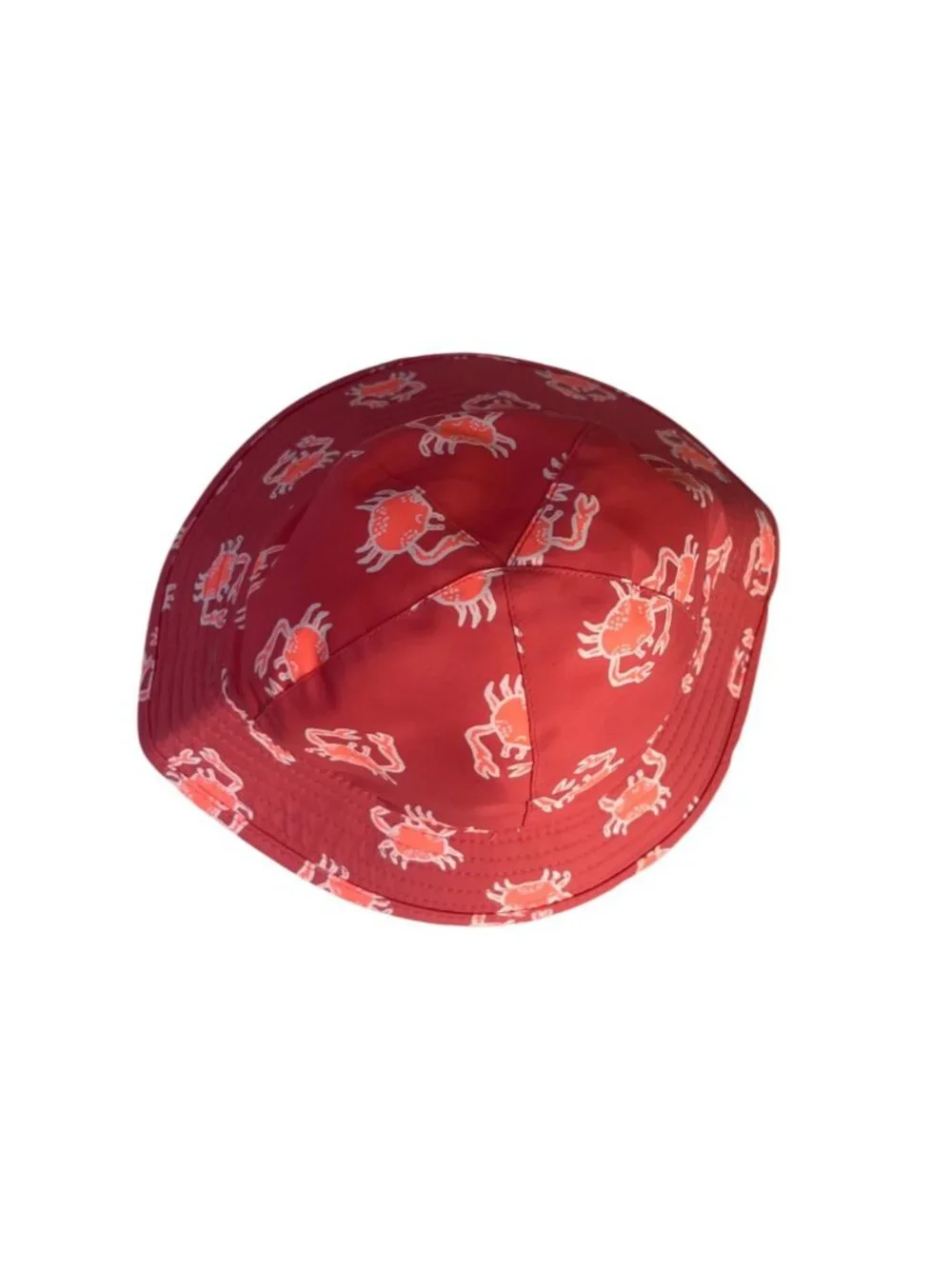 Reversible Baby Bucket Hat Crab Print UPF 50+ 12–24Months Orange‎ New Summer